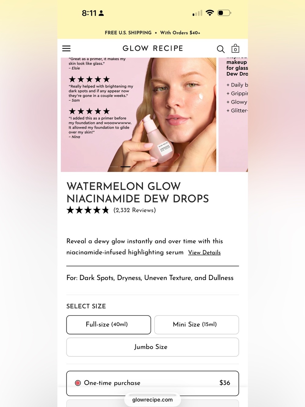 Glow Recipe Dewy Highlighter Serum - Pink